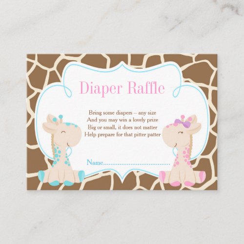 Giraffe Boy or Girl Diaper Raffle Invitation