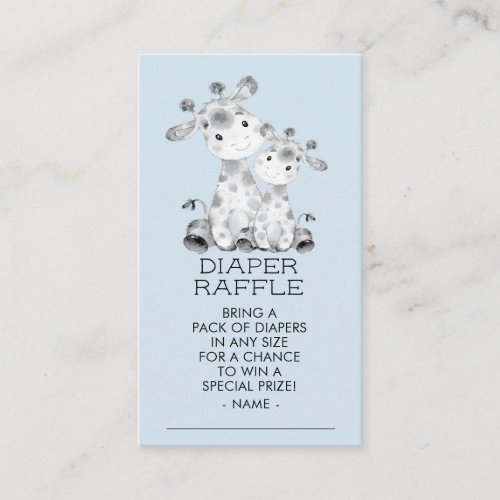 Giraffe Boys Baby Shower Diaper Raffle Ticket Enclosure Card