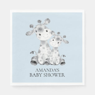 Giraffe Boys Baby Shower Paper Napkins