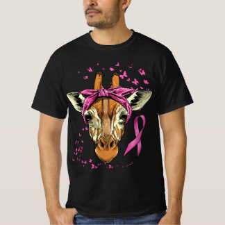 Giraffe Breast Cancer Awareness Pink Ribbon Cancer T-Shirt