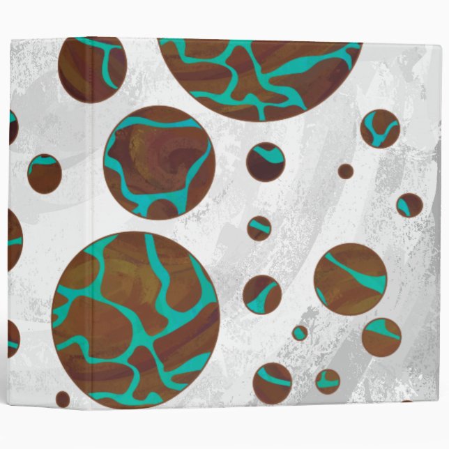 Giraffe Brown and Teal Print Binder (Front/Spine)