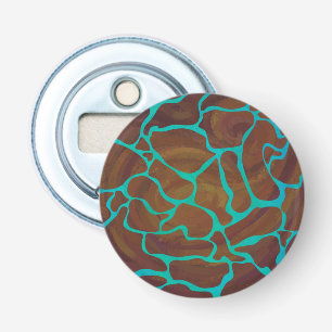 Giraffe Brown and Teal Print Bottle Opener