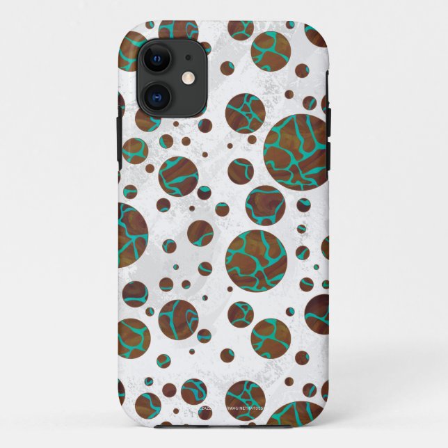 Giraffe Brown and Teal Print Case-Mate iPhone Case (Back)