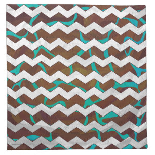 Giraffe Brown and Teal Print Cloth Napkin