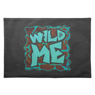 Giraffe Brown and Teal Print Cloth Placemat
