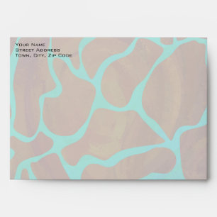 Giraffe Brown and Teal Print Envelope