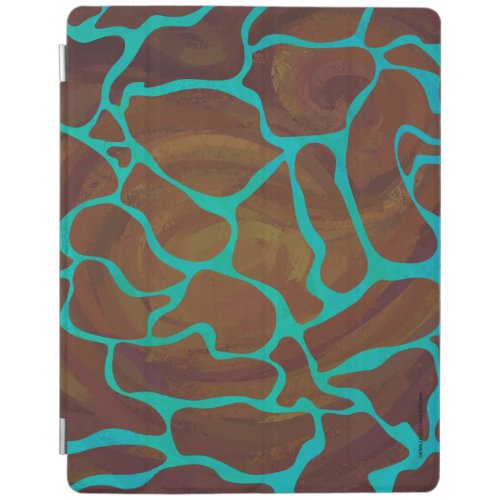 Giraffe Brown and Teal Print iPad Smart Cover