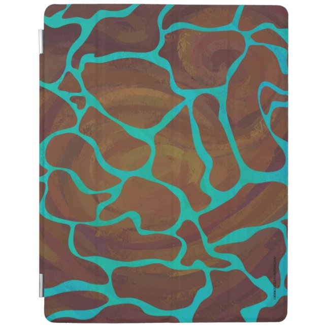 Giraffe Brown and Teal Print iPad Smart Cover (Front)