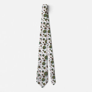 Giraffe Brown and Teal Print Tie