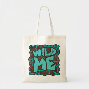 Giraffe Brown and Teal Print Tote Bag
