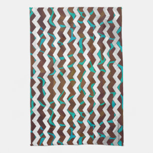 Giraffe Brown and Teal Print Towel