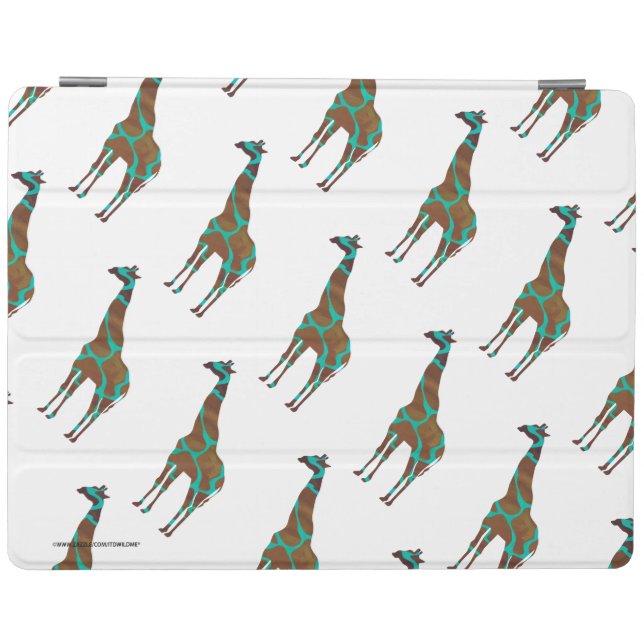 Giraffe Brown and Teal Silhouette iPad Smart Cover (Horizontal)