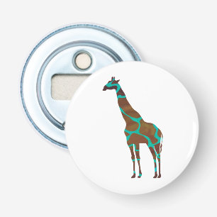 Giraffe Brown and Teal Siloette Bottle Opener