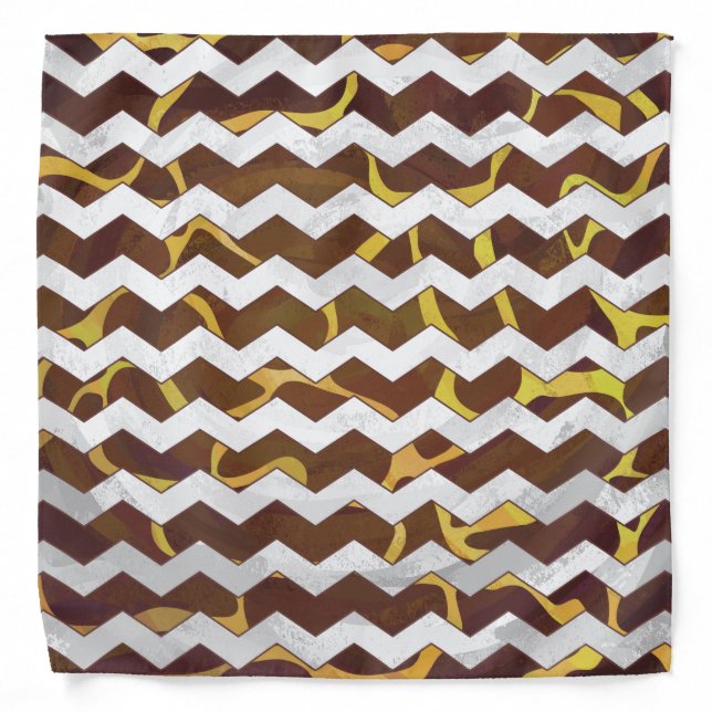 Giraffe Brown and Yellow Print Bandana (Front)