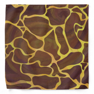 Giraffe Brown and Yellow Print Bandana