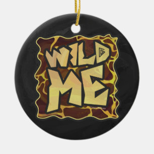 Giraffe Brown and Yellow Print Ceramic Ornament