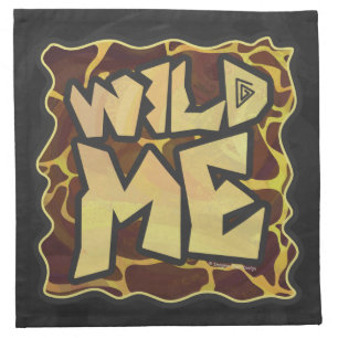 Giraffe Brown and Yellow Print Cloth Napkin