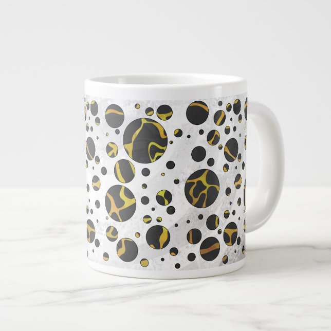 Giraffe Brown and Yellow Print Giant Coffee Mug (Front Right)