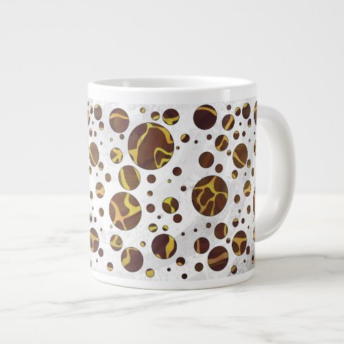 Giraffe Brown and Yellow Print Large Coffee Mug