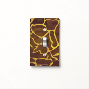 Giraffe Brown and Yellow Print Light Switch Cover