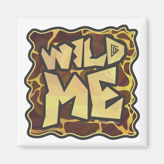 Giraffe Brown and Yellow Print Magnet (Front)