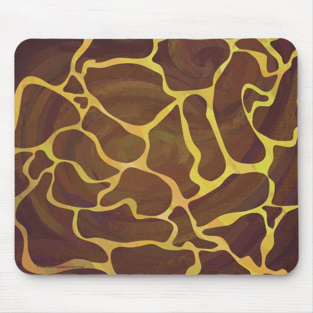 Giraffe Brown and Yellow Print Mouse Pad (Front)