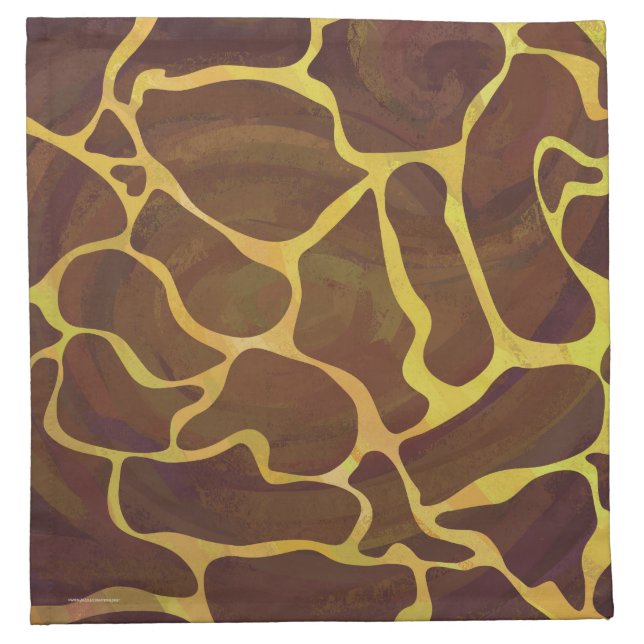 Giraffe Brown and Yellow Print Napkin (Front)