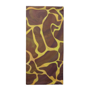 Giraffe Brown and Yellow Print Napkin