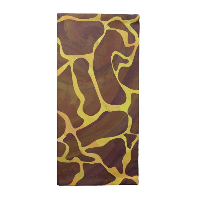 Giraffe Brown and Yellow Print Napkin (Half Fold)