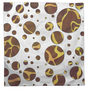 Giraffe Brown and Yellow Print Napkin