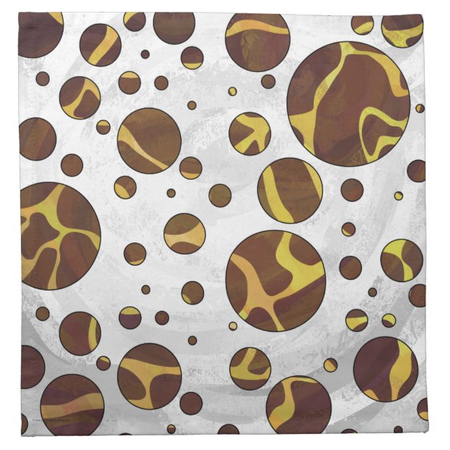 Giraffe Brown and Yellow Print Napkin (Front)