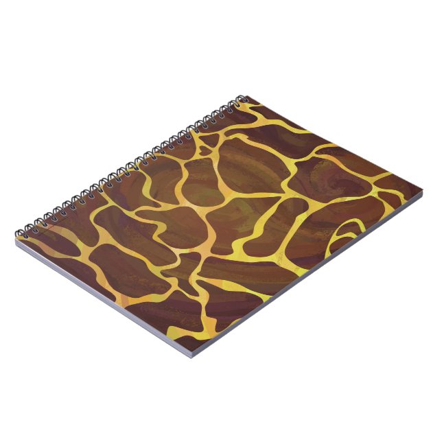 Giraffe Brown and Yellow Print Notebook (Left Side)
