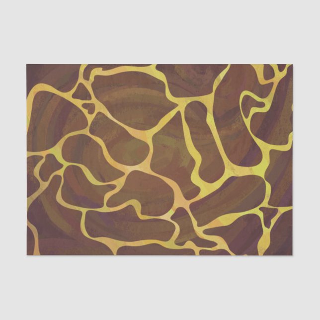 Giraffe Brown and Yellow Print Tissue Paper (Front)