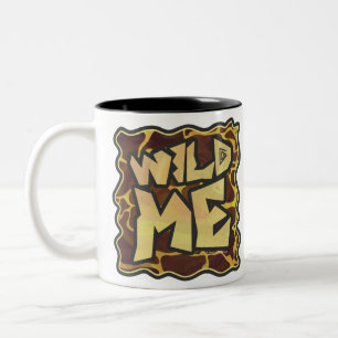 Giraffe Brown and Yellow Print Two-Tone Coffee Mug