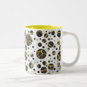 Giraffe Brown and Yellow Print Two-Tone Coffee Mug