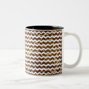 Giraffe Brown and Yellow Print Two-Tone Coffee Mug