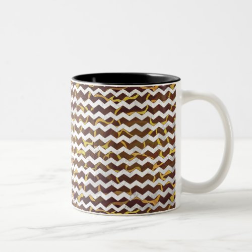 Giraffe Brown and Yellow Print Two_Tone Coffee Mug