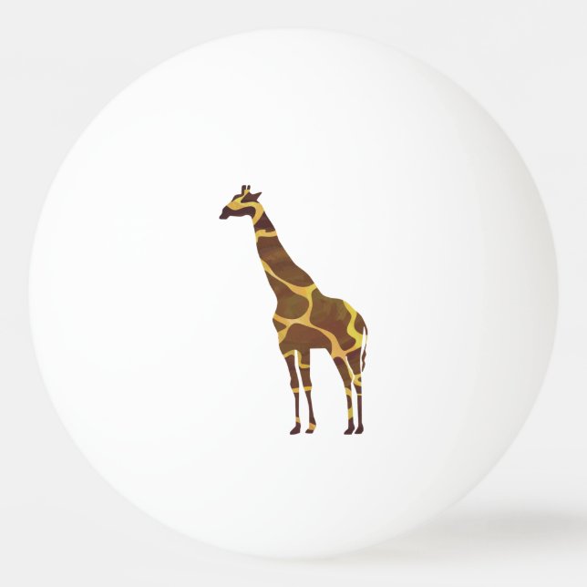 Giraffe Brown and Yellow Silhouette Ping-Pong Ball (Back)