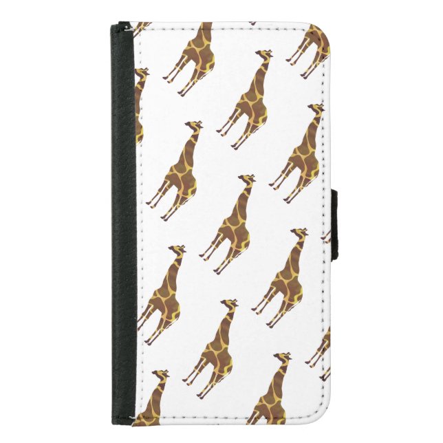 Giraffe Brown and Yellow Silhouette Samsung Galaxy Wallet Case (Front)