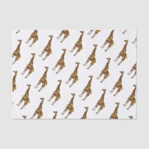 Giraffe Brown and Yellow Silhouette Tissue Paper