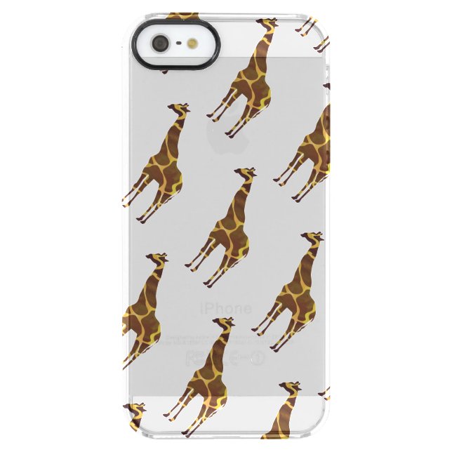 Giraffe Brown and Yellow Silhouette Uncommon iPhone Case (Back)