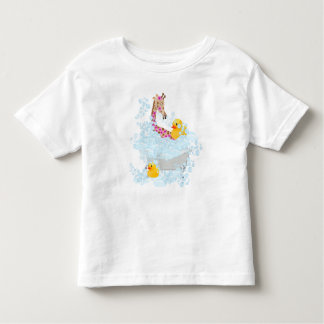 Giraffe, bubble bath and rubber duckies toddler t-shirt