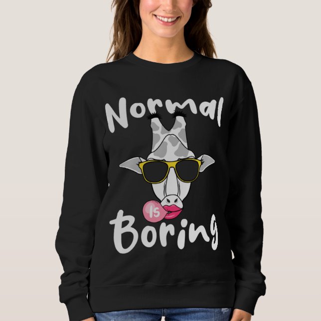Giraffe Bubblegum Glasses Cute Animal  Normal Is B Sweatshirt (Front)
