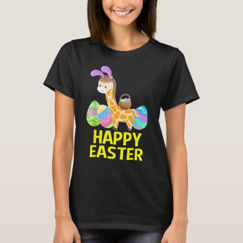 Giraffe Bunny Ears Eggs Cute Kid Boy Girl Ideas Ea T_Shirt