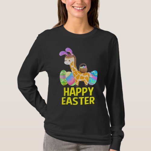 Giraffe Bunny Ears Eggs Cute Kid Boy Girl Ideas Ea T_Shirt