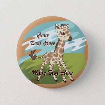 Giraffe Button by Customizables at Zazzle