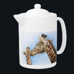 Giraffe & Calf Teapot<br><div class="desc">Reproduced from an acrylic & watercolour original illustration of a giraffe and her calf, this charming image makes a great design for a teapot!</div>