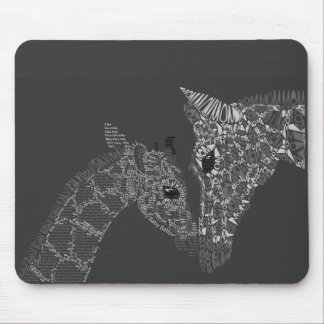 Giraffe Calligram Mouse Pad