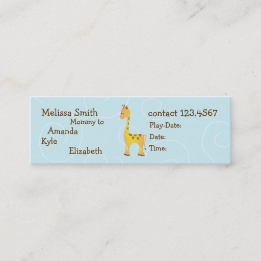 Customizable Giraffe Business Card Template