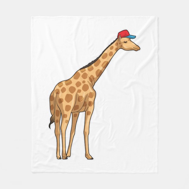 Giraffe Cap Fleece Blanket (Front)